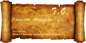 Tenczer Orsolya névjegykártya